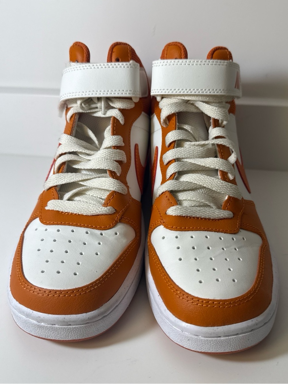 Nike Court Borough Mid 2 Big Kids' Sneakers - Orange/White - Size 5Y